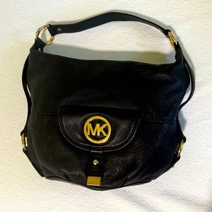 Michael Kors Black Leather Hobo Bag